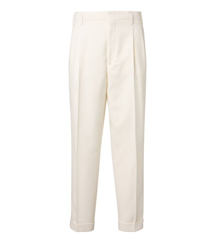 Photo: Brunello Cucinelli Pleated wool and cotton straight pants