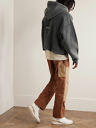 Acne Studios - Fester H Cropped Cotton-Jersey Hoodie - Gray