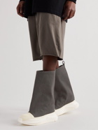 Rick Owens - Fogachine Coated-Denim and Rubber High-Top Sneakers - Gray