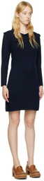 See by Chloé Navy Ruffle Midi Dress