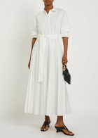 Simkhai Arlo Belted Cotton-blend Poplin Maxi Dress White