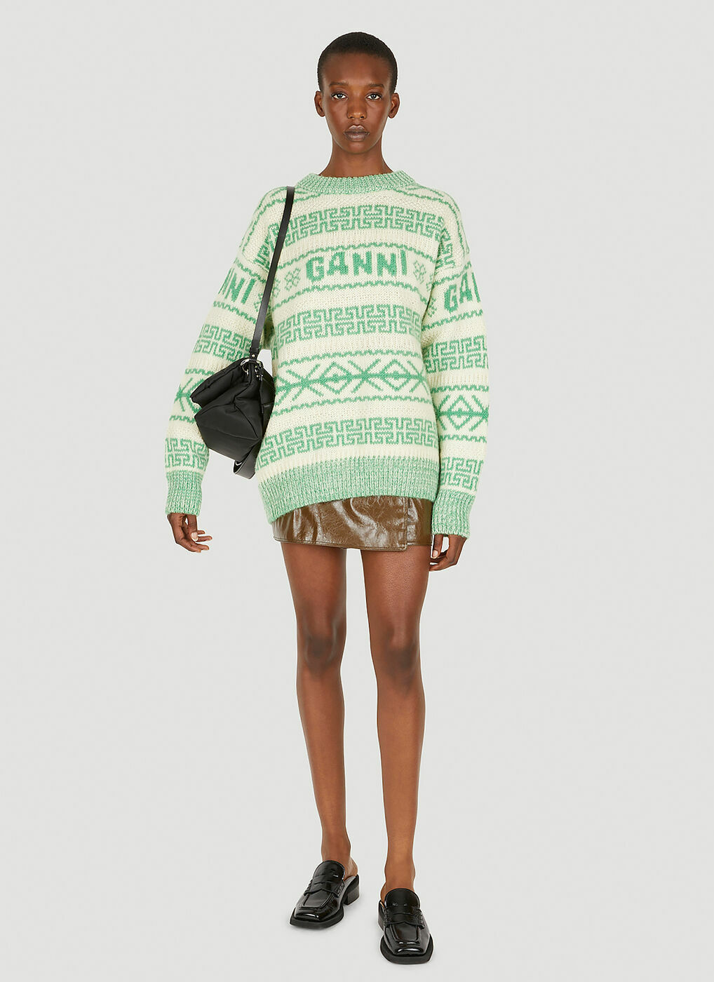 Graphic Logo Sweater in Green GANNI