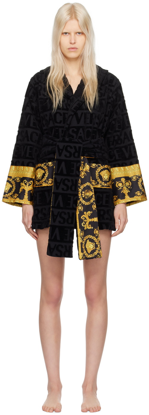 Versace Underwear Black Short Robe Versace Underwear