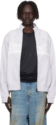 VETEMENTS Gray 'Amsterdam' Patched Zip Sweatshirt
