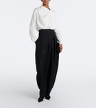 Vince Gathered silk-blend satin blouse