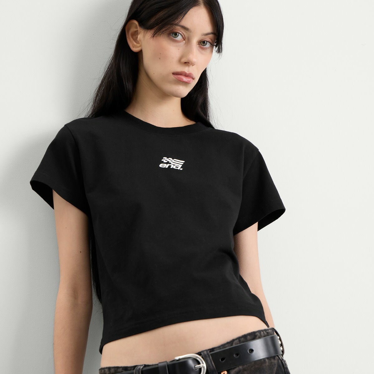 END. Women's Drift Baby T-Shirt in Black