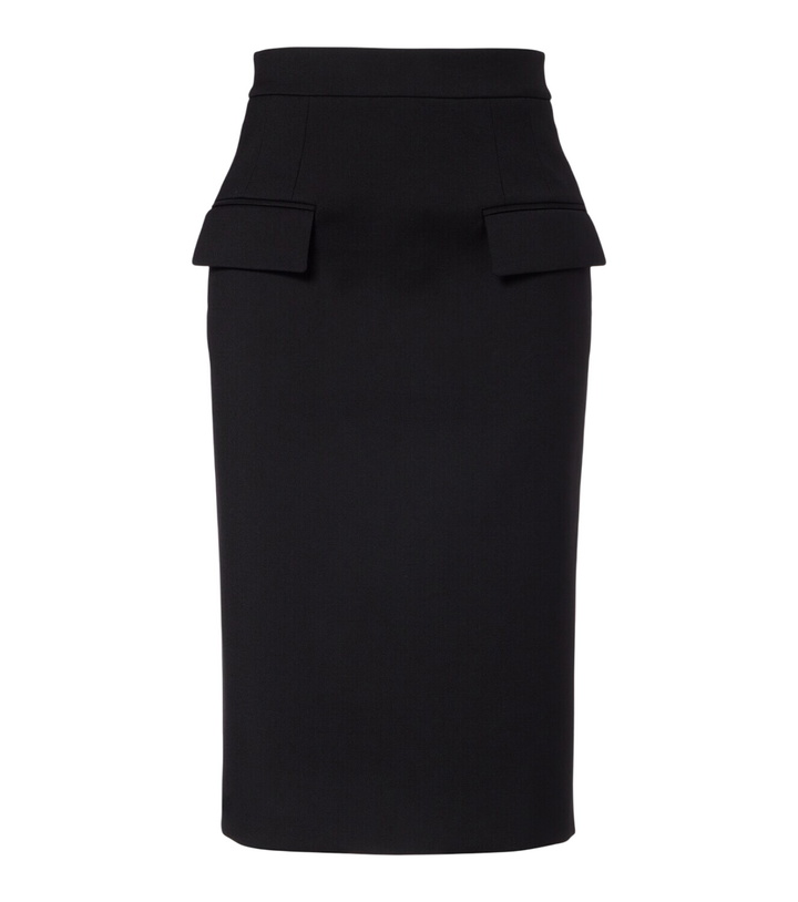 Photo: McQueen High-rise wool gabardine pencil skirt