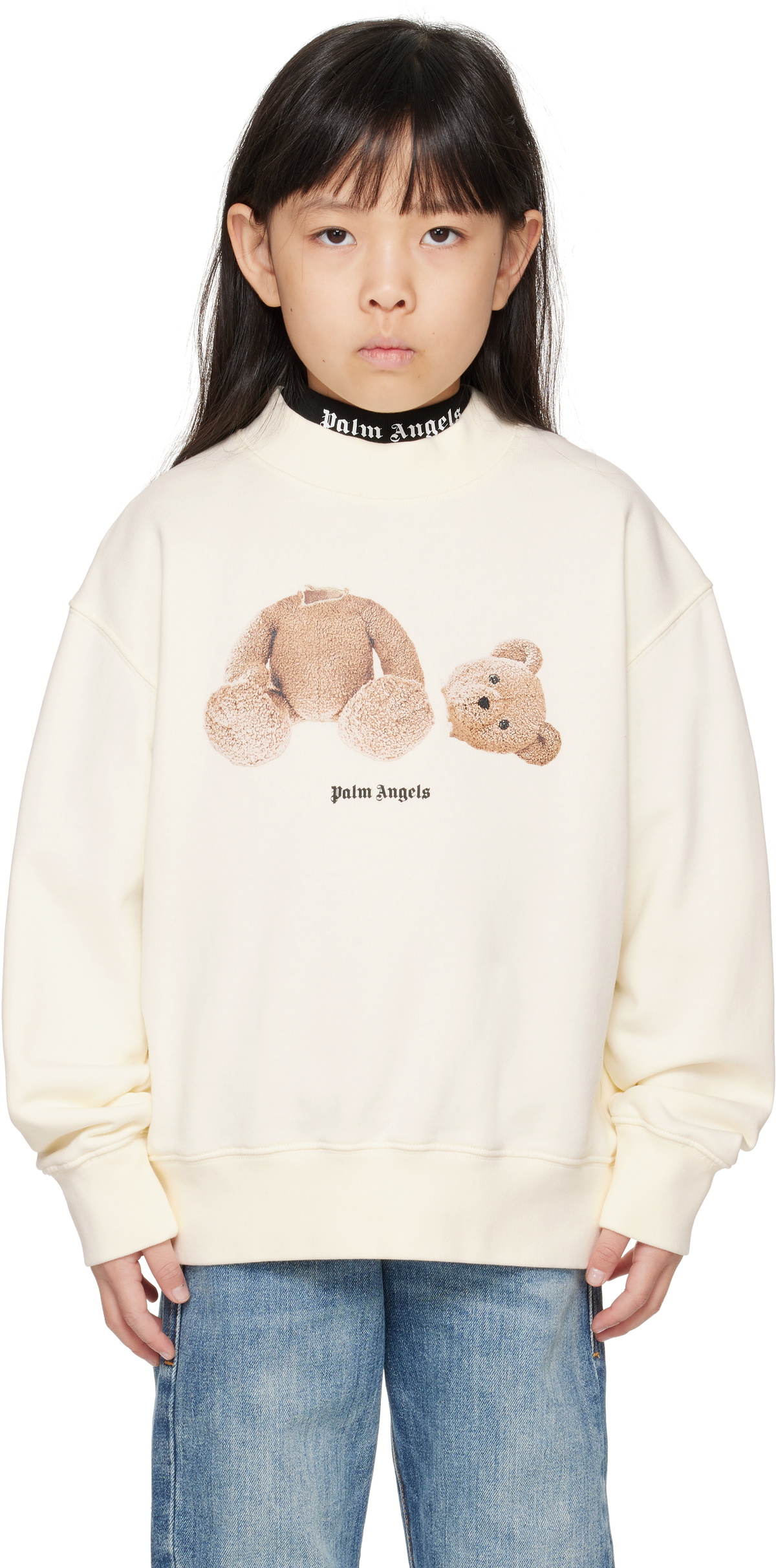 Palm Angels Kids Off-White Bear Sweatshirt