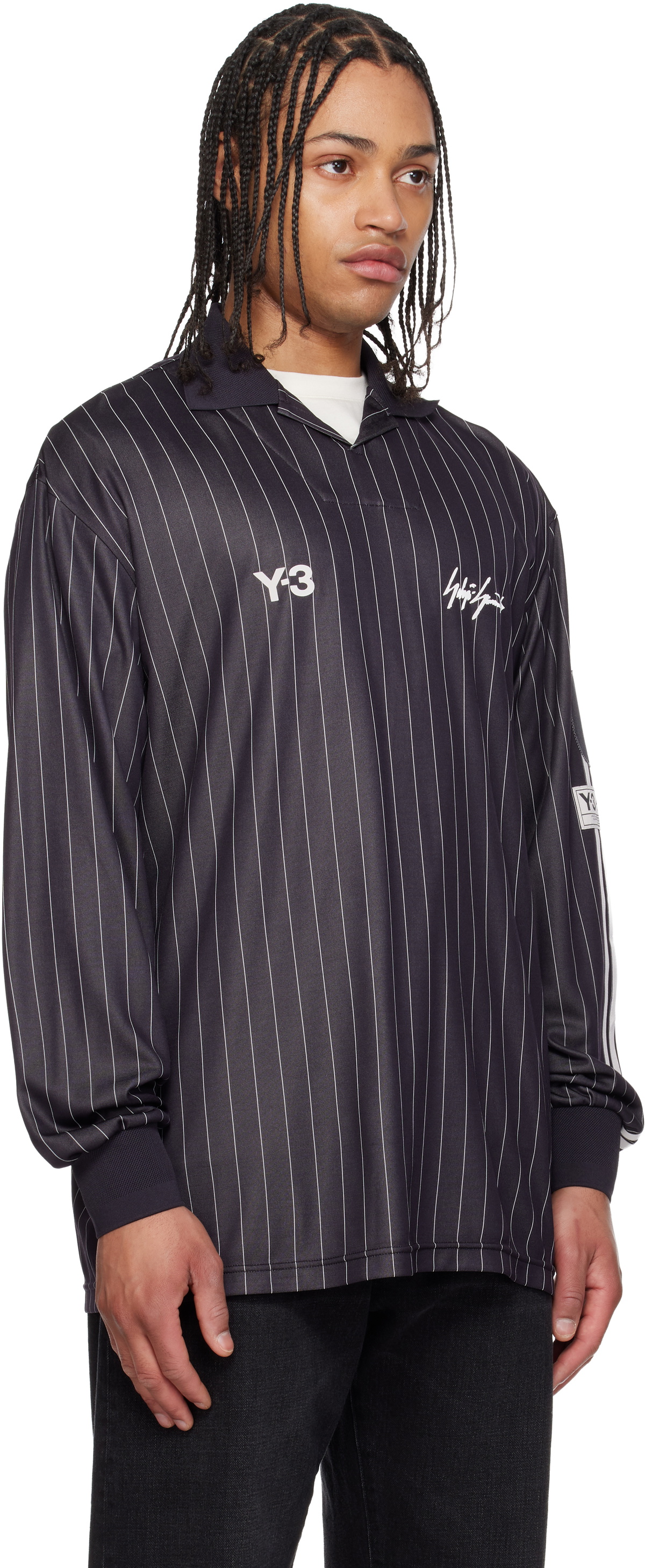 Y-3 Black Zinedine Zidane Soccer Long Sleeve Jersey T-shirt
