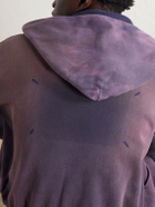 Maison Margiela - Distressed Cotton-Jersey Zip-Up Hoodie - Purple