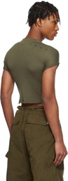 Ottolinger Green Deconstructed Linen T-Shirt