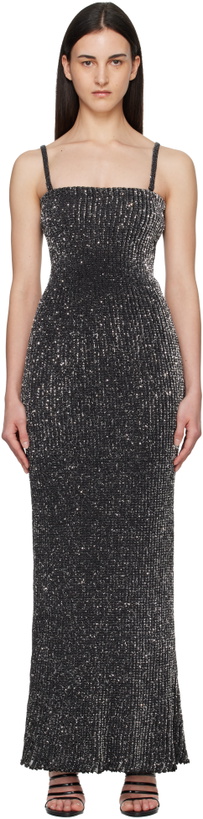 Photo: ALAÏA Gray Sequin Knit Maxi Dress