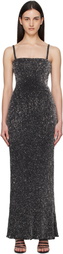 ALAÏA Gray Sequin Knit Maxi Dress