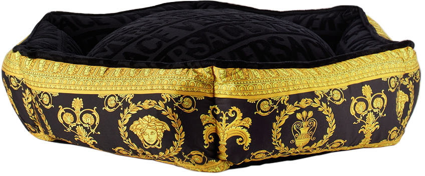 Versace Yellow amp; Black Barocco Large Pet Bed