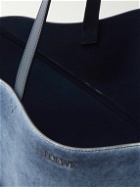 LOEWE - Puzzle Fold Leather-Trimmed Suede Tote Bag