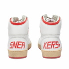 Golden Goose Men's Sky Star Leather Sneakers in White/Red