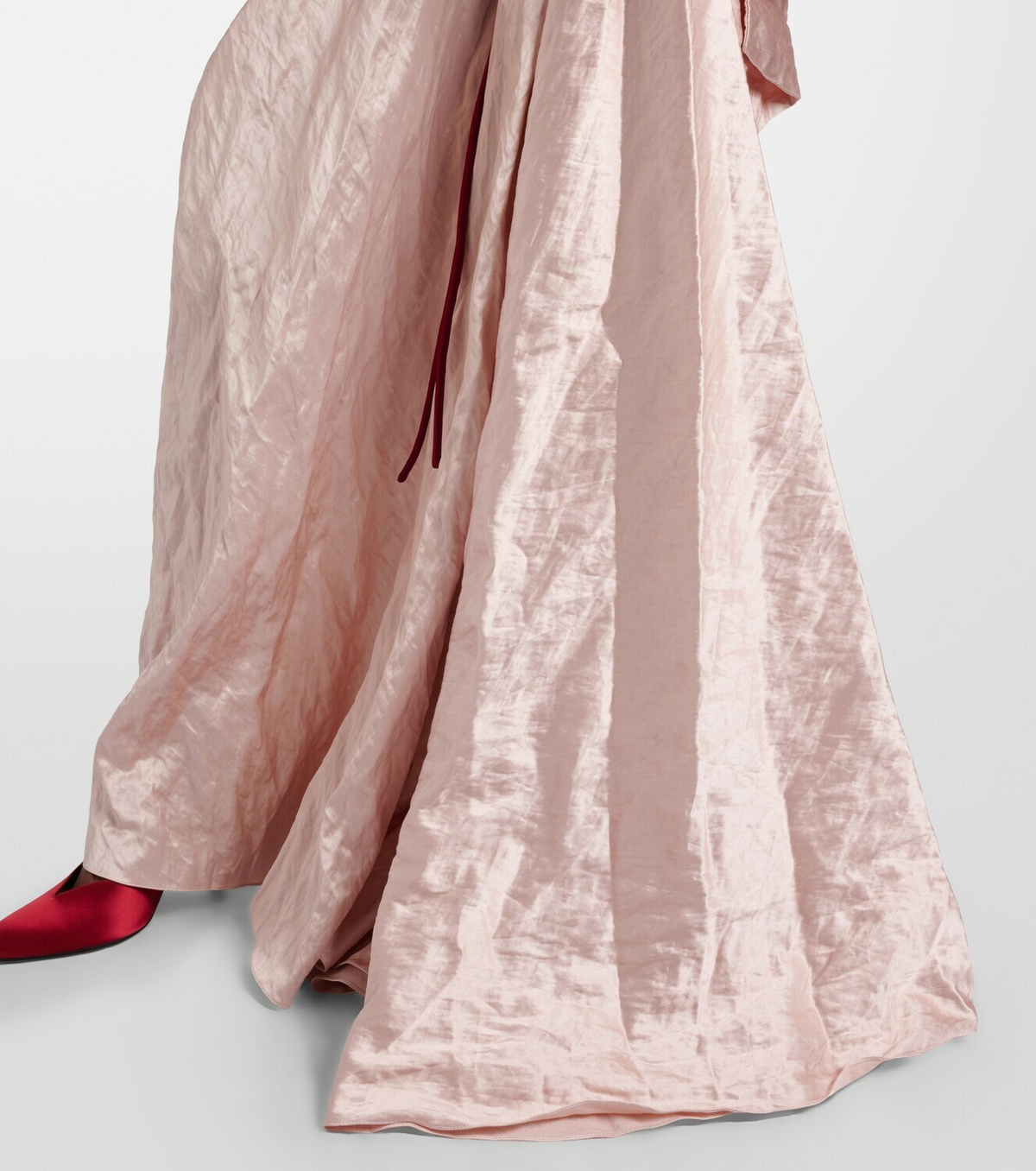 Erdem Floral-appliqué draped satin gown