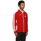 Lacoste Red Ricky Regal Edition Pique Contrast Bands Track Jacket