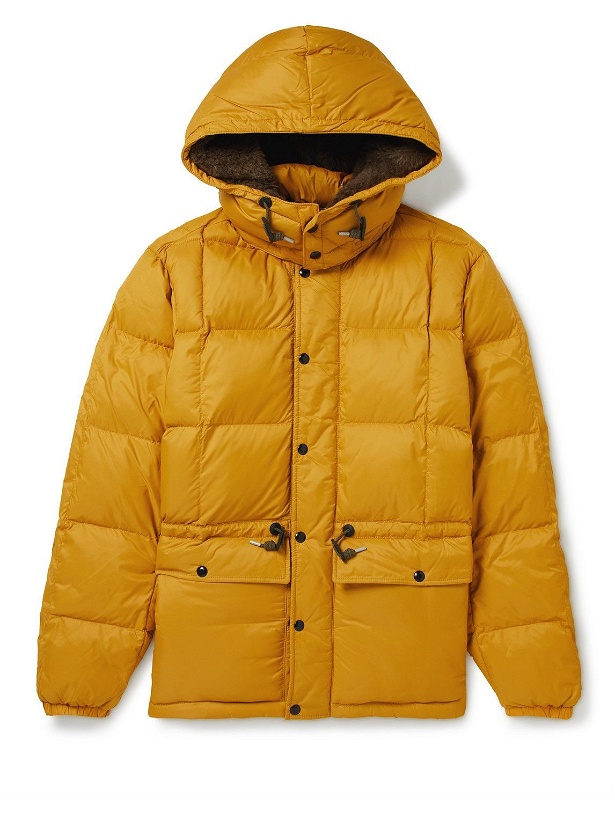 Photo: RRL - Brinklow Faux Fur-Trimmed Quilted Recycled Shell Hooded Jacket - Yellow