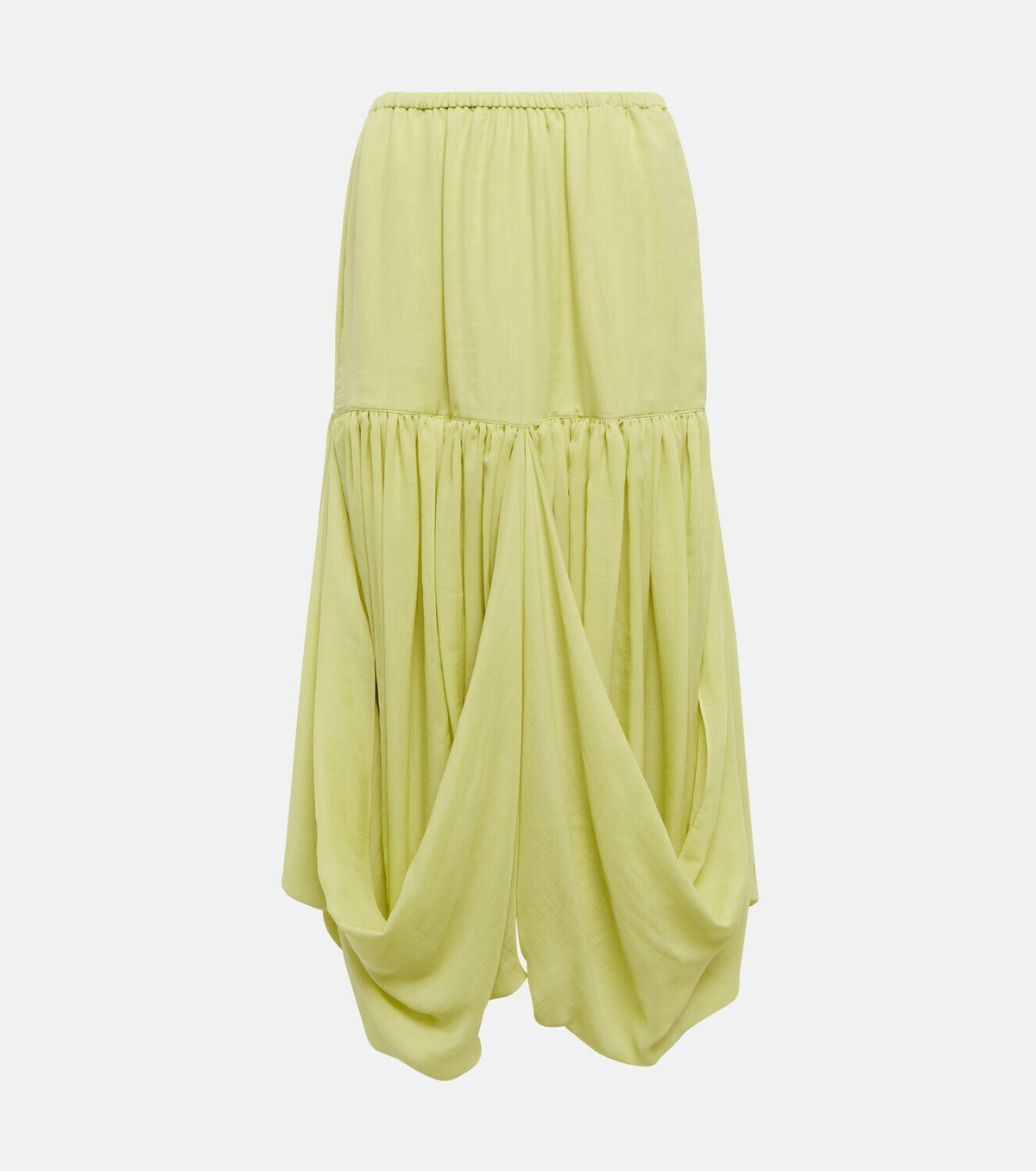 Draped Silk Midi Skirt main image 0