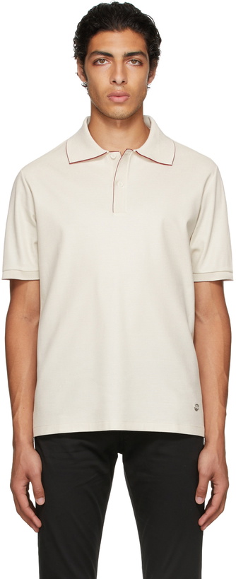 Photo: Dunhill Off-White Mesh SS Polo