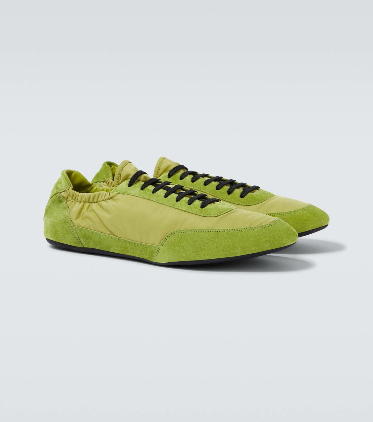 Prada Elastic Collapse Re-Nylon and suede sneakers