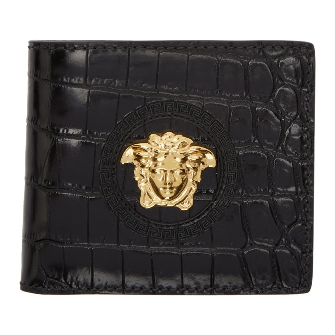 Photo: Versace Black Croc Medusa Wallet
