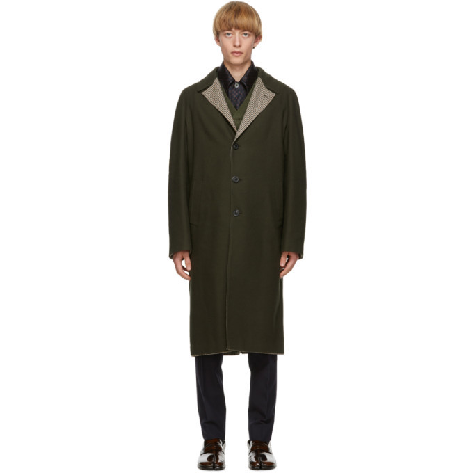 Photo: Maison Margiela Reversible Green Wool Coat