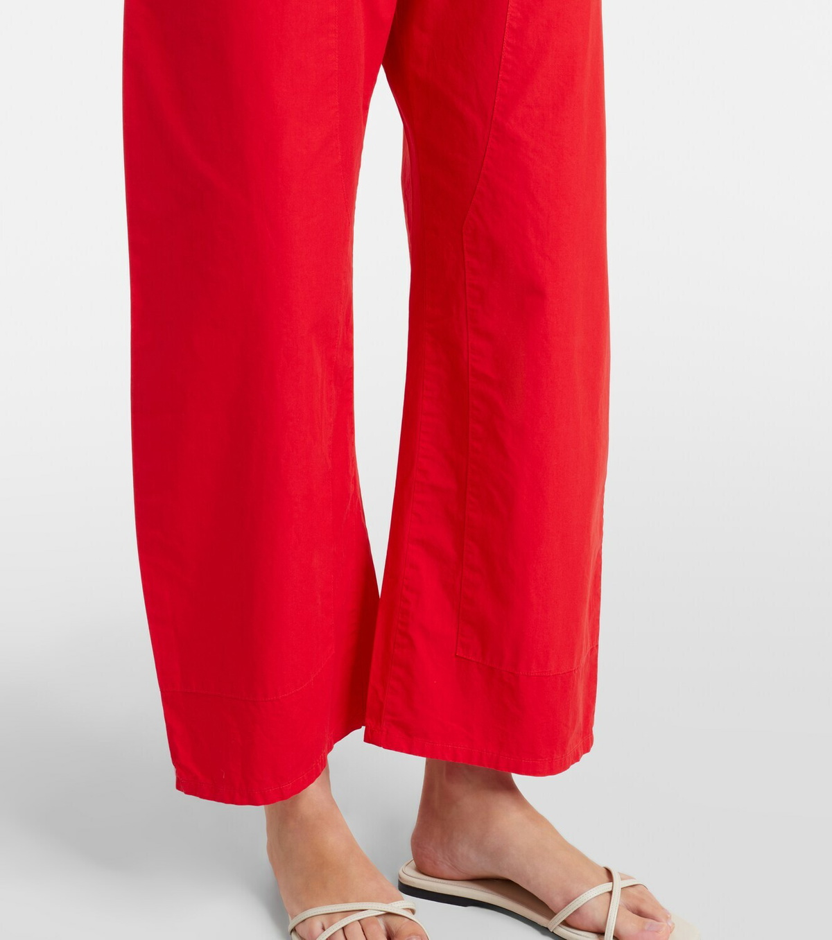 Leset Kyoto cropped cotton wide-leg pants