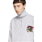Kenzo Grey Jumping Tiger Zip Sweatshirt