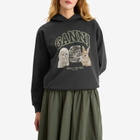 GANNI Women's Isoli Oversize Animals Crop Hoodie in Phantom
