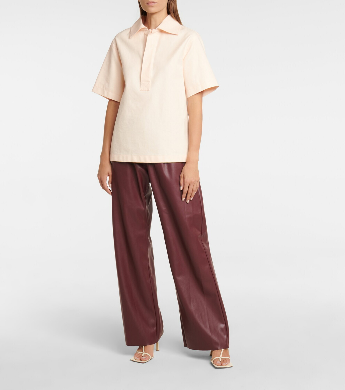 Deveaux New York - Savannah faux leather wide-leg pants