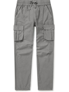 John Elliott - Garment-Dyed Cotton-Sateen Drawstring Cargo Trousers - Gray