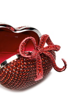 Self-portrait Heart Crystal-embellished Satin Clutch - Red - One Size