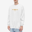 VTMNTS Men's Embroidered Logo Crew Sweat in White/Gold