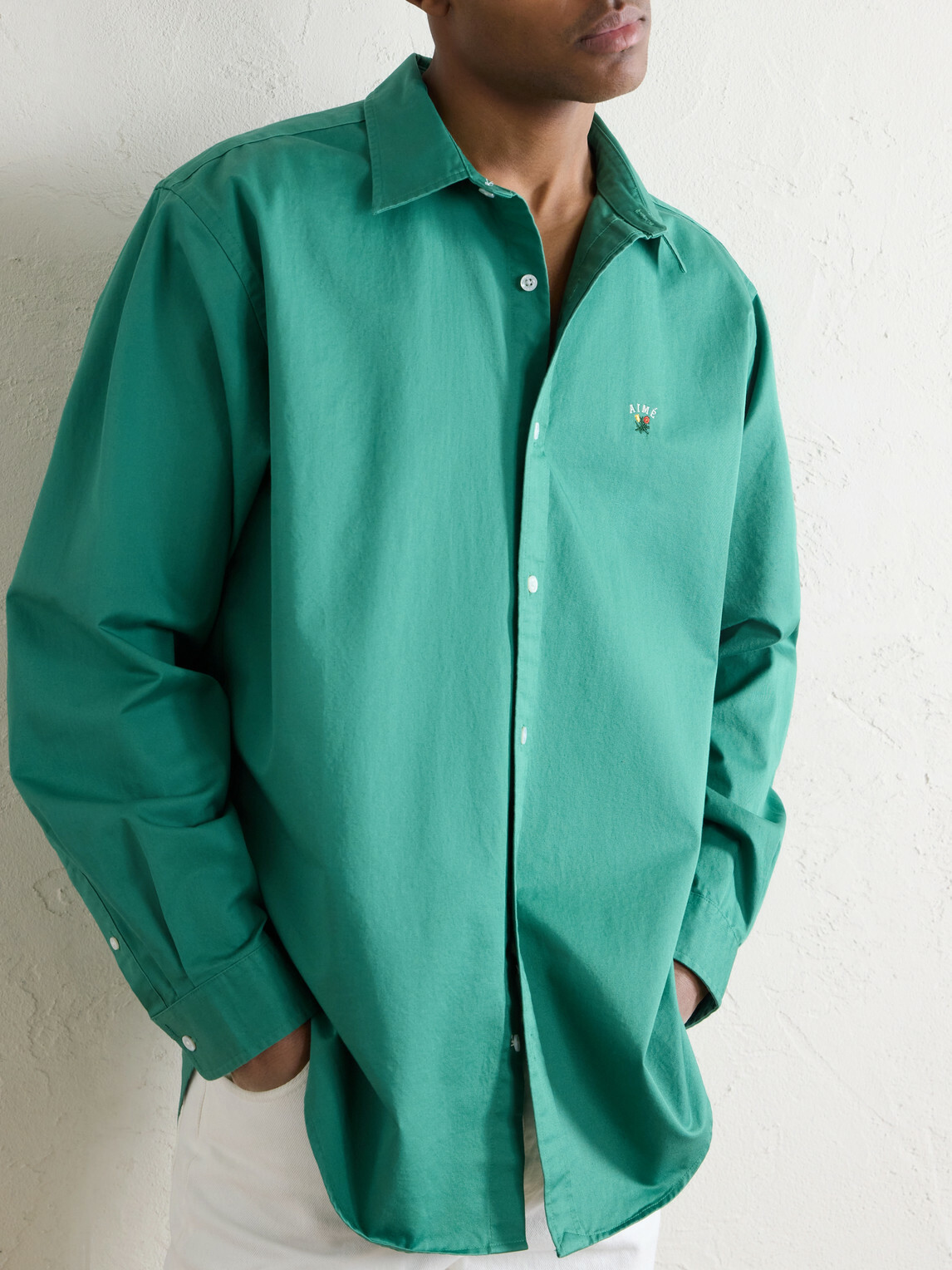Aimé Leon Dore - Logo-Embroidered Cotton Shirt - Green