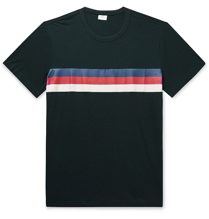 Photo: Onia - Johnny Striped Cotton and Modal-Blend Jersey T-Shirt - Blue