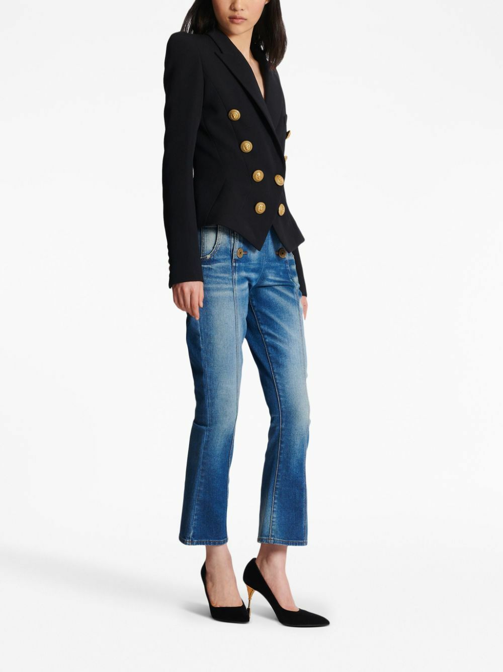 Balmain Black Wool Double-Breasted Blazer Balmain