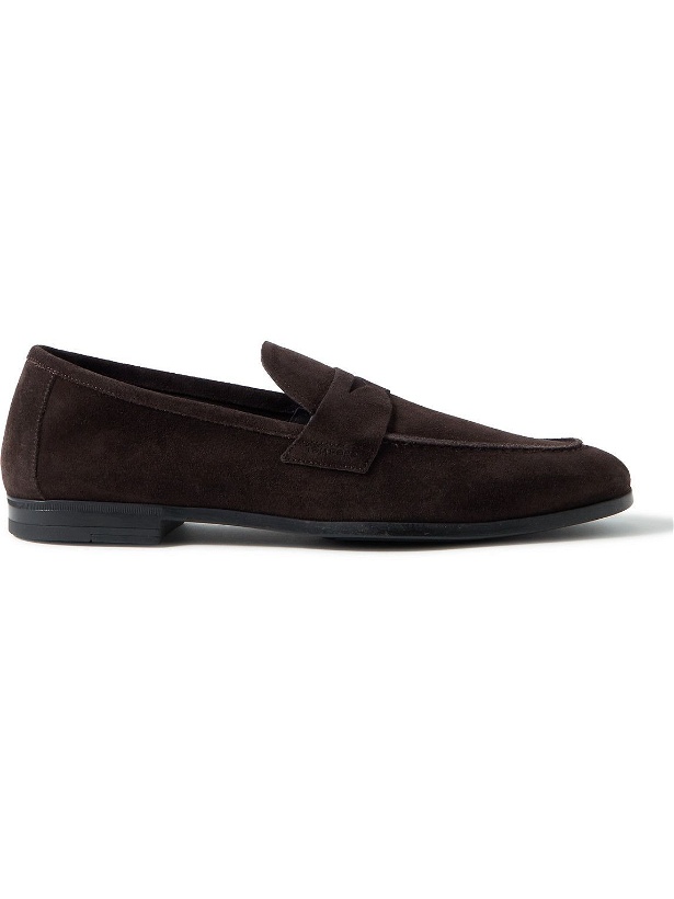 Photo: TOM FORD - Sean Suede Penny Loafers - Brown