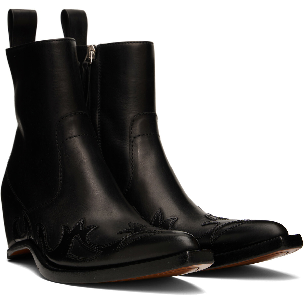 Maison Margiela Black Heel-Less Western Flame Boots