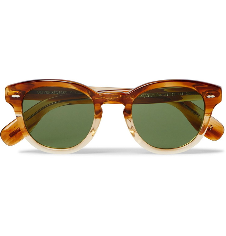 Photo: OLIVER PEOPLES - Cary Grant Sun Round-Frame Acetate Sunglasses - Brown