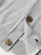 Maison Kitsuné - Slim-Fit Logo-Appliquéd Cotton Cardigan - Gray
