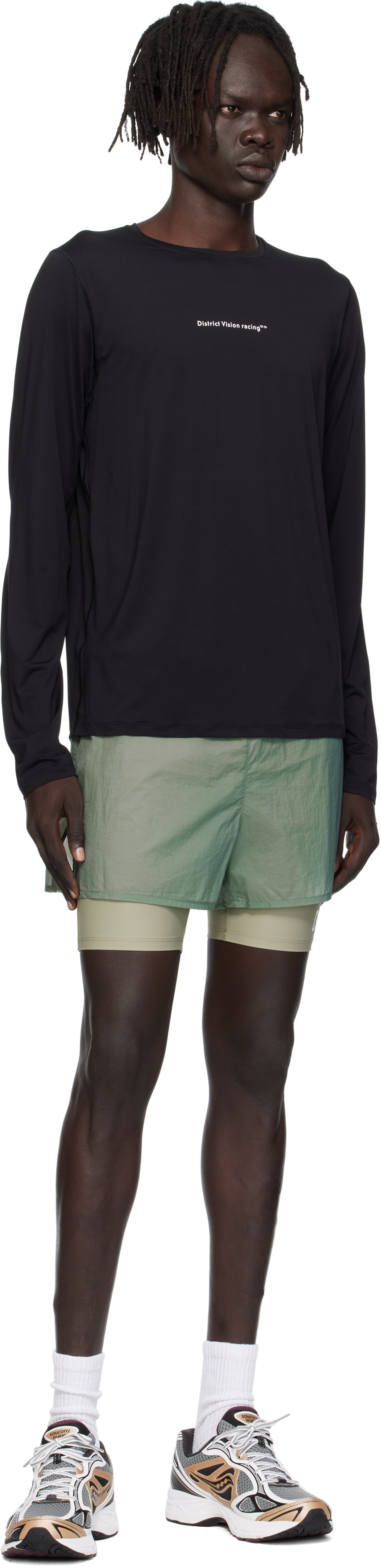 District Vision Green Ripstop Layered Trail Shorts