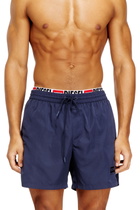 Diesel Mid-length swim shorts with logo print - Swim shorts Mens in Blue