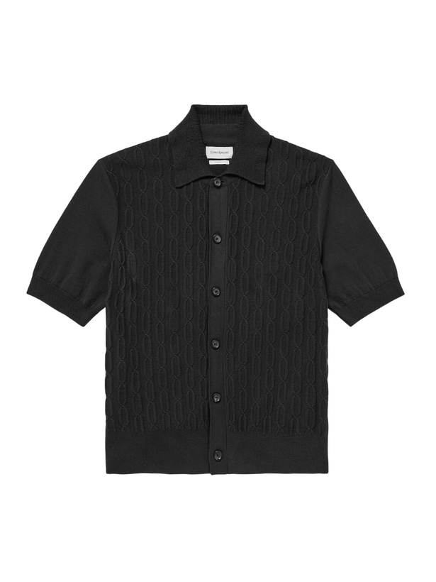 Photo: Oliver Spencer - Rossell Cable-Knit Organic Cotton Shirt - Black