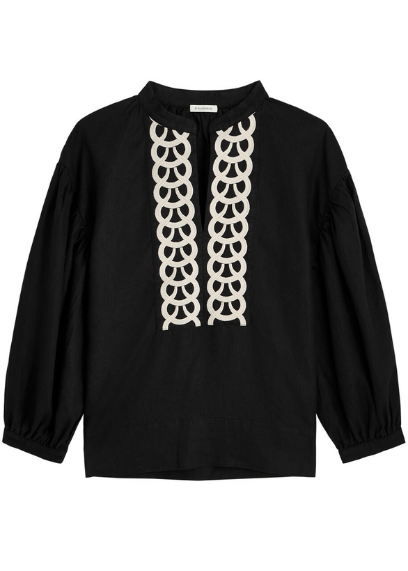 Photo: BY Malene Birger Cadmus Embroidered Linen Blouse Black