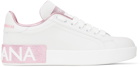Dolce&Gabbana White & Pink Portofino Sneakers