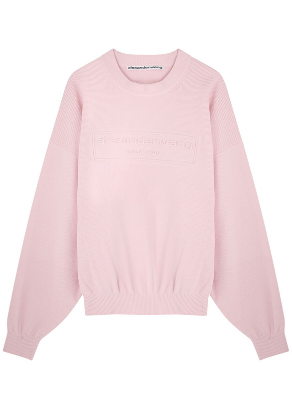 Photo: Alexander Wang Logo-embossed Knitted Jumper Pink