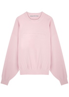 Alexander Wang Logo-embossed Knitted Jumper Pink