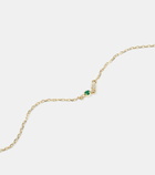 Stone and Strand Tiny Emerald Goddess 14kt gold bracelet with emerald and diamonds